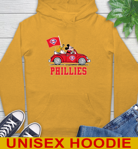 MLB Baseball Philadelphia Phillies Pluto Mickey Driving Disney Shirt Hoodie 3