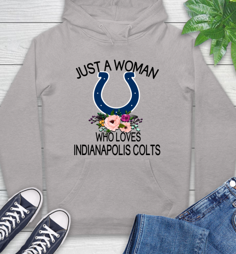 NFL Just A Woman Who Loves Indianapolis Colts Football Sports Hoodie 10