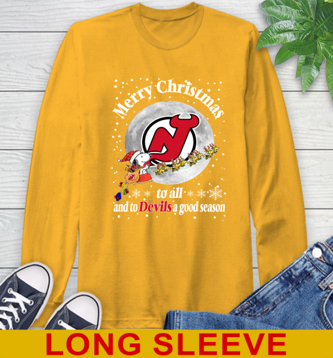 New Jersey Devils Merry Christmas To All And To Devils A Good Season NHL Hockey Sports Long Sleeve T-Shirt 2