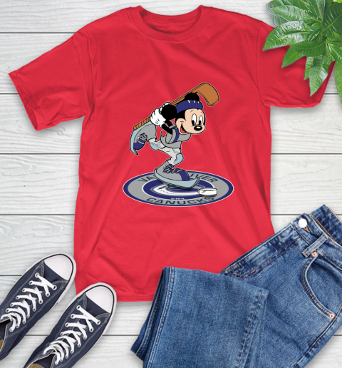 NHL Hockey Vancouver Canucks Cheerful Mickey Disney Shirt T-Shirt - Image 12