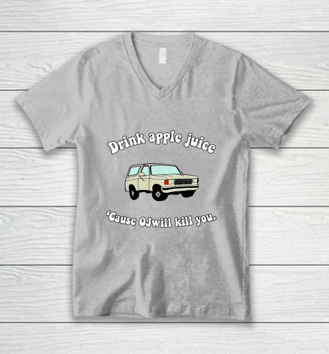 Drink Apple Juice Funny V-Neck T-Shirt 3