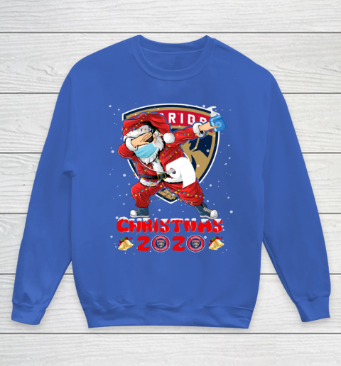 Florida Panthers Funny Santa Claus Dabbing Christmas 2020 NHL Youth Sweatshirt 6