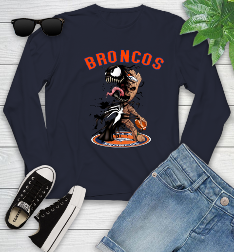 NFL Denver Broncos Football Venom Groot Guardians Of The Galaxy Youth Long Sleeve 3
