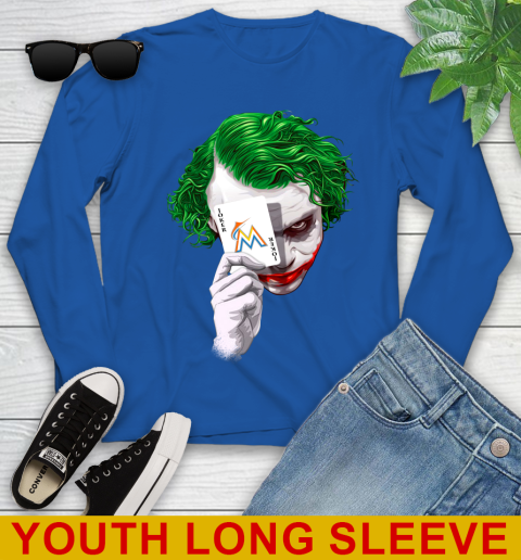 Miami Marlins MLB Baseball Joker Card Shirt Youth Long Sleeve 10
