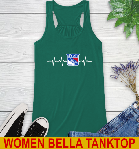 New York Rangers NHL Hockey Heart Beat Shirt Racerback Tank 5