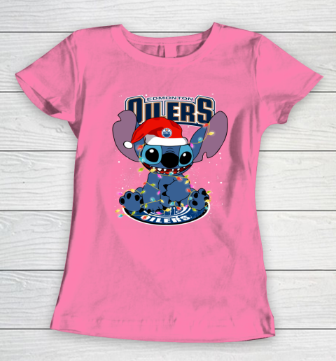 Edmonton Oilers NHL Hockey noel stitch Christmas Women's T-Shirt 9