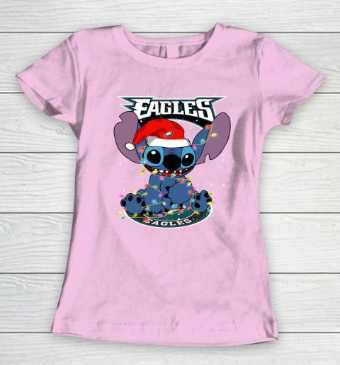 Philadelphia Eagles NFL Football noel stitch Christmas Women's T-Shirt 6