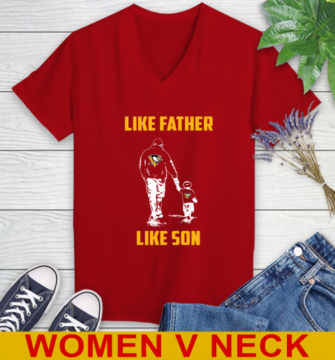 Pittsburgh Penguins NHL Hockey Like Father Like Son Sports Women's V-Neck T-Shirt 10