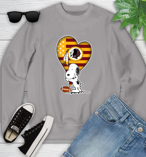 Washington Redskins NFL Football The Peanuts Movie Adorable Snoopy Youth Sweatshirt 4