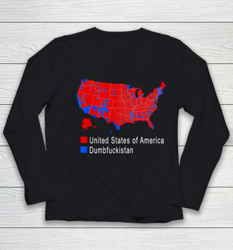 Election Map United States of America Dumbfuckistan Youth Long Sleeve