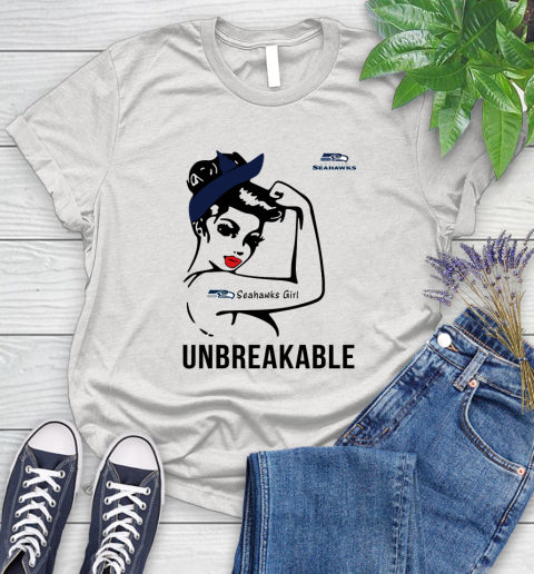 NFL Seattle Seahawks Girl Unbreakable Football Sports Women's T-Shirt
