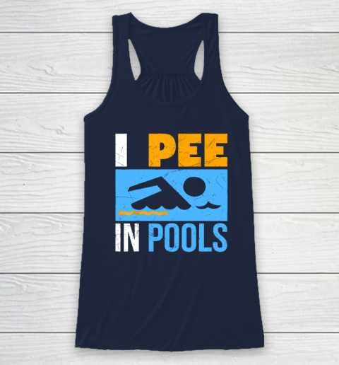 I Pee In Pools Funny Swimmer Swimming Racerback Tank 5