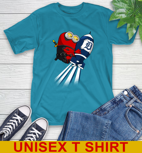 MLB Baseball Detroit Tigers Deadpool Minion Marvel Shirt T-Shirt 9