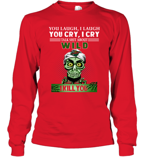 NHL Talk Shit About Minnesota Wild I Kill You Achmed The Dead Terrorist Jeffrey Dunham Hockey S7GJ4XKySwq long sleeve tee 14 95 151514 front red