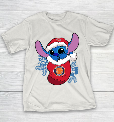 Chicago Bears Christmas Stitch In The Sock Funny Disney NFL Youth T-Shirt 11