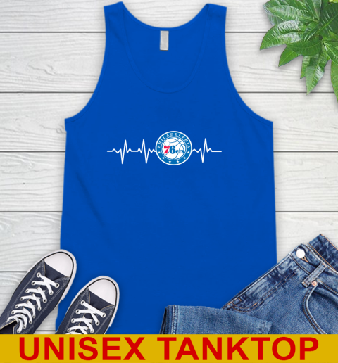 Philadelphia 76ers NBA Basketball Heart Beat Shirt Tank Top 4