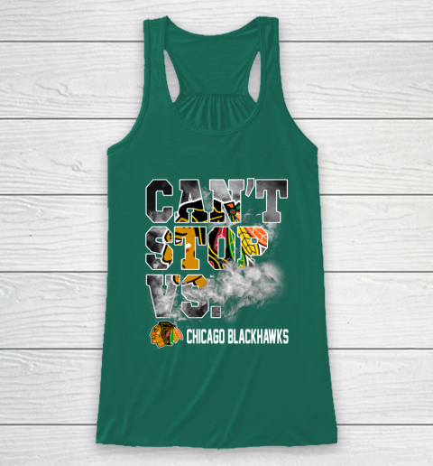 NHL Chicago Blackhawks Hockey Can't Stop Vs Racerback Tank 5
