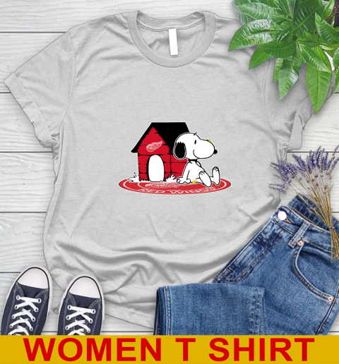NHL Hockey Detroit Red Wings Snoopy The Peanuts Movie Shirt Women's T-Shirt