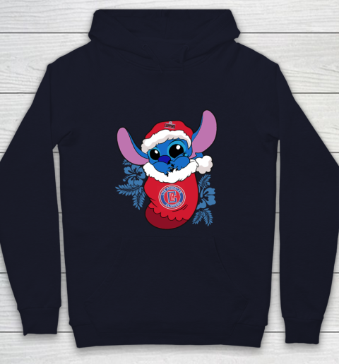 LA Clippers Christmas Stitch In The Sock Funny Disney NBA Youth Hoodie 3