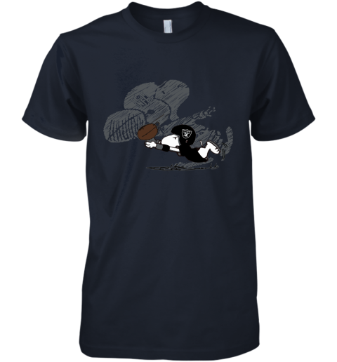 Oakland Raiders Snoopy Plays The Football Game Premium Men's T-Shirt