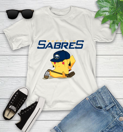 NHL Pikachu Hockey Sports Buffalo Sabres Youth T-Shirt