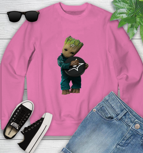 NHL Groot Guardians Of The Galaxy Hockey Sports Dallas Stars Youth Sweatshirt 7