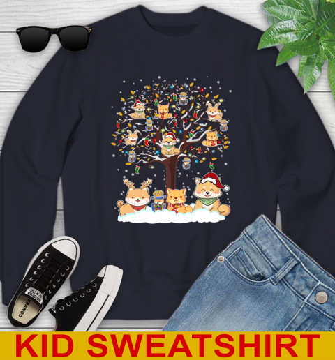 Shiba inu dog pet lover light christmas tree shirt 110