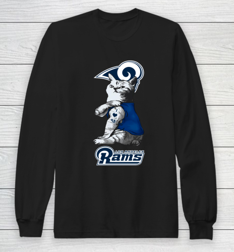 NFL Football My Cat Loves Los Angeles Rams Long Sleeve T-Shirt