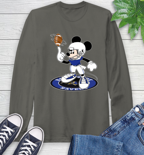 NFL Football Baltimore Ravens Cheerful Mickey Disney Shirt Long Sleeve T-Shirt 9