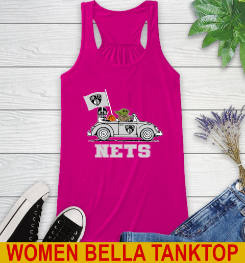 NBA Basketball Brooklyn Nets Darth Vader Baby Yoda Driving Star Wars Shirt Racerback Tank 8