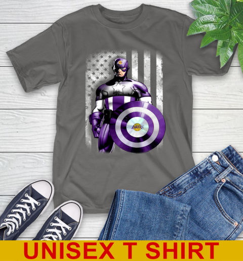 Los Angeles Lakers NBA Basketball Captain America Marvel Avengers American Flag Shirt T-Shirt 10