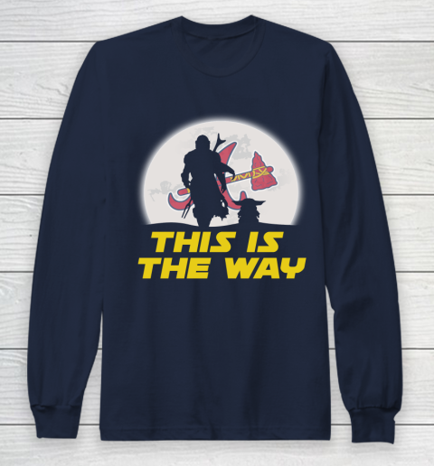 Atlanta Braves MLB Baseball Star Wars Yoda And Mandalorian This Is The Way Long Sleeve T-Shirt 2