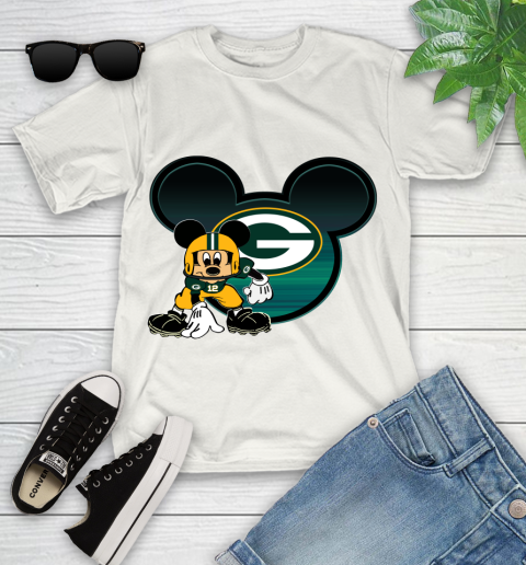 NFL Green Bay Packers Mickey Mouse Disney Football T Shirt Youth T-Shirt
