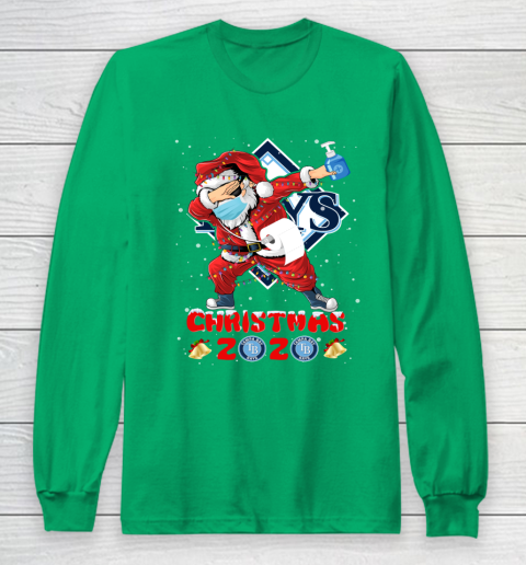 Tampa Bay Rays Funny Santa Claus Dabbing Christmas 2020 MLB Long Sleeve T-Shirt 4
