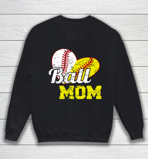 Funny Ball Mom Softball Baseball Outfit For Women Mother Day Sweatshirt