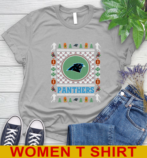 Carolina Panthers Merry Christmas NFL Football Loyal Fan Women's T-Shirt 5