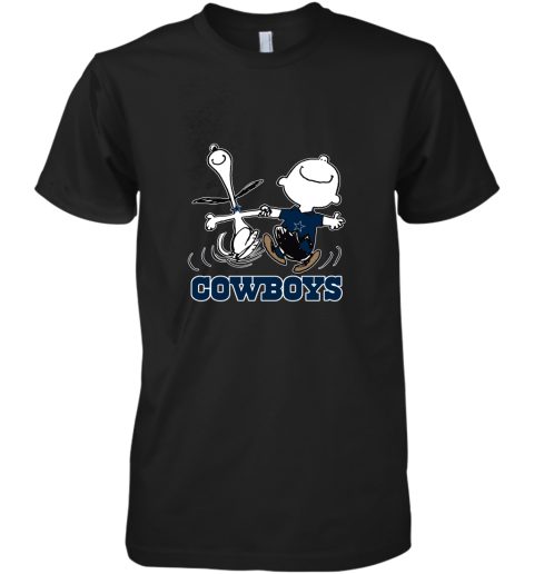 Snoopy And Charlie Brown Happy Dallas Cowboys Fans Premium Men's T-Shirt