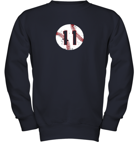 t3dn vintage baseball number 11 shirt cool softball mom gift youth sweatshirt 47 front navy
