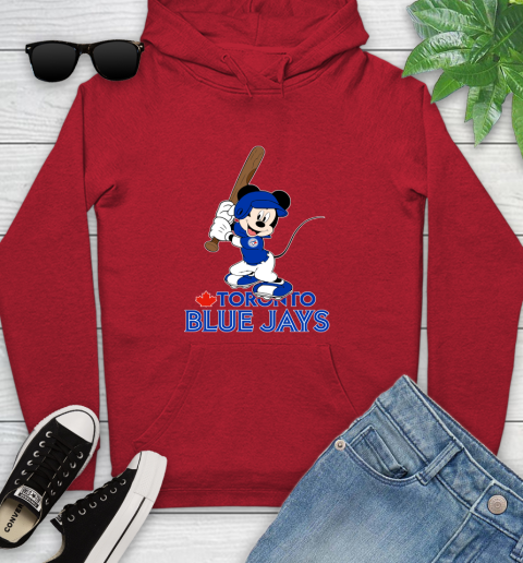 MLB Baseball Toronto Blue Jays Cheerful Mickey Mouse Shirt Youth Hoodie - Image 11