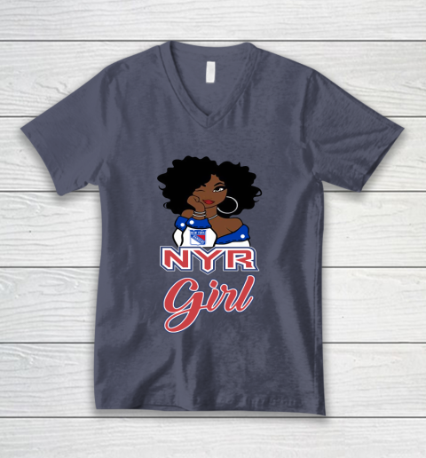 New York Rangers Girl NHL V-Neck T-Shirt 8