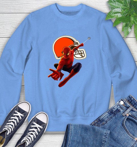 NFL Spider Man Avengers Endgame Football Cleveland Browns Sweatshirt 11