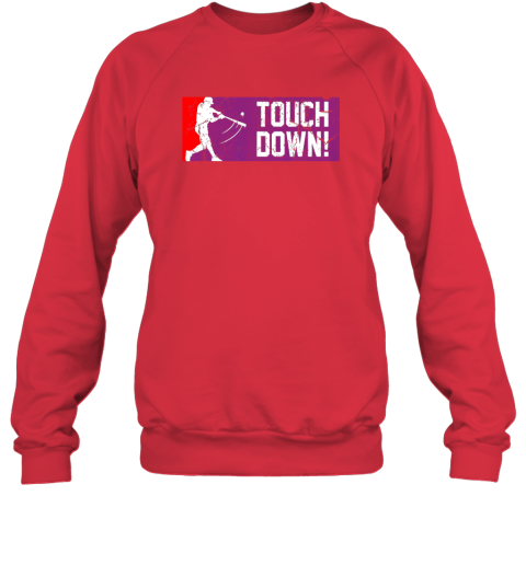 zjyu touchdown baseball funny family gift base ball sweatshirt 35 front red