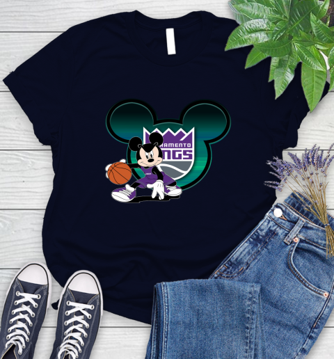 NBA Sacramento Kings Mickey Mouse Disney Basketball Women's T-Shirt 3