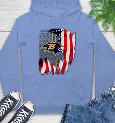 Baltimore Ravens NFL Football American Flag Hoodie 11