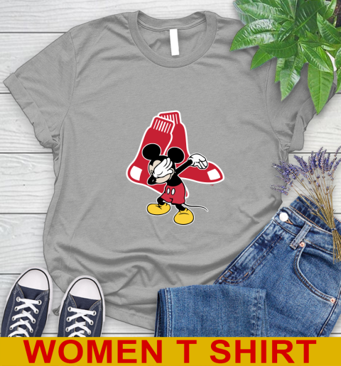 Boston Red Sox MLB Baseball Dabbing Mickey Disney Sports Women's T-Shirt 11