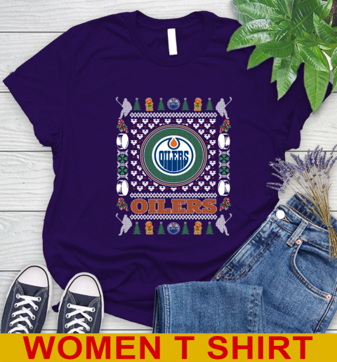 Edmonton Oilers Merry Christmas NHL Hockey Loyal Fan Women's T-Shirt 4