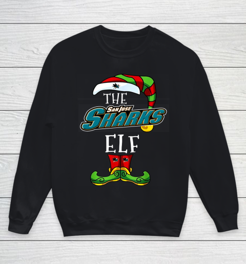 San Jose Sharks Christmas ELF Funny NHL Youth Sweatshirt