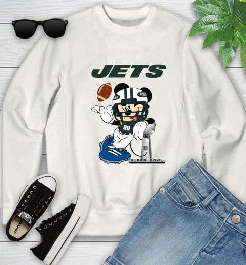 NFL New York Jets Mickey Mouse Disney Super Bowl Football T Shirt Youth Sweatshirt