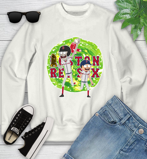 MLB Boston Red Sox Rick And Morty Commissioner's Trophy Baseball Sports Youth Sweatshirt