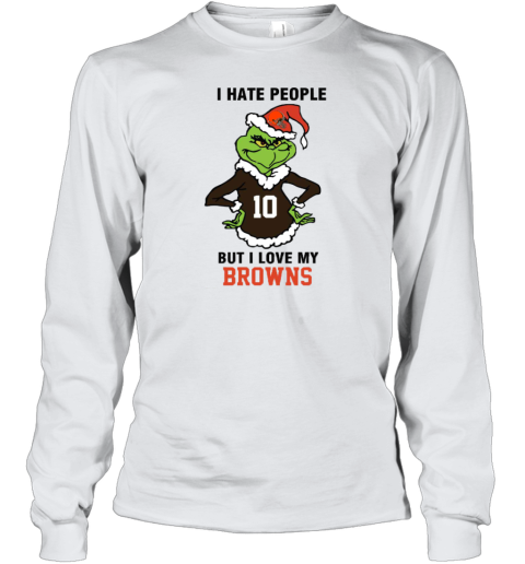 I Hate People But I Love My Browns Cleveland Browns NFL Teams Youth Long Sleeve